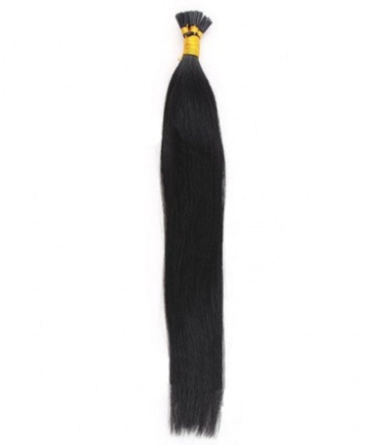 image of #1 jet black unprocessed virgin human hair i tip extensions | Uniquely Tamed Hair